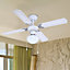 Colours Lari Traditional White Ceiling fan light