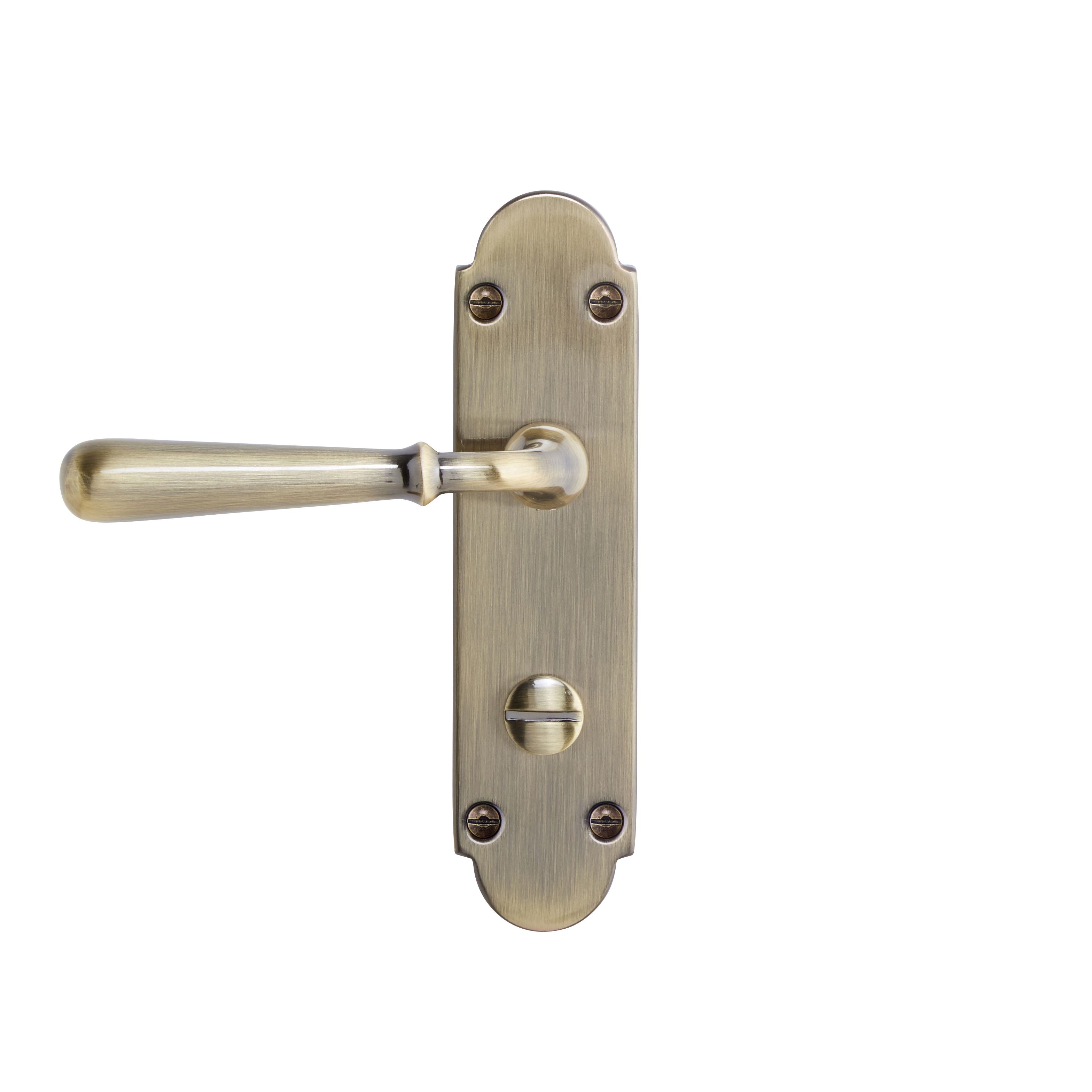 Colours Leba Antique brass effect Steel Straight Bathroom Door handle (L)116mm