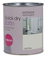 Colours Light rain Satin Metal & wood paint, 750ml