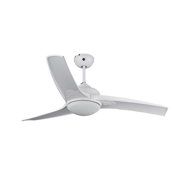 Colours Linto Modern Matt White Ceiling, Ceiling Fan With Light And Remote B Q