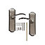 Colours Lutol Satin Black Iridium effect Brass Scroll Latch Door handle (L)104mm