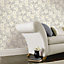 Colours Mandalyn Grey Floral Textured Wallpaper