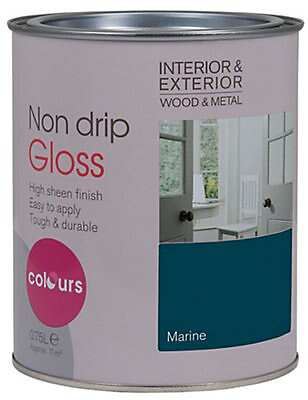 Colours Marine Blue Gloss Metal Wood Paint 0 75l Tradepoint - Wood Paint Colour Chart