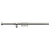 Colours Misty Stainless steel effect Extendable Curtain pole, (L)1200mm-2100mm (Dia)13mm