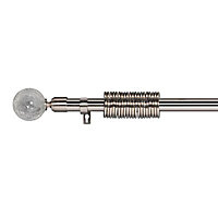 Colours Nara Stainless steel effect Extendable Curtain pole, (L)1200mm-2100mm (Dia)25mm