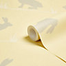 Colours Nell Mustard Rabbit Smooth Wallpaper