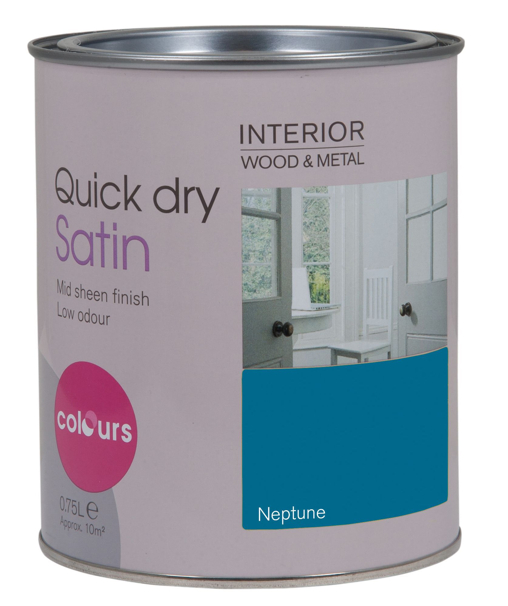 Download Colours Neptune Satin Metal & wood paint, 0.75L | Tradepoint