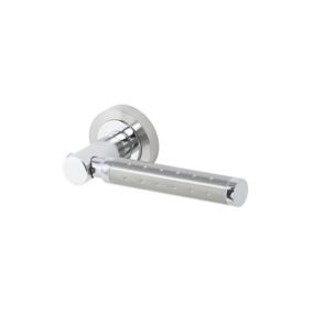 Colours Nickel effect Aluminium Straight Latch Door handle (L)132.8mm
