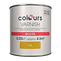 Colours Oak Gloss Wood varnish, 0.25L