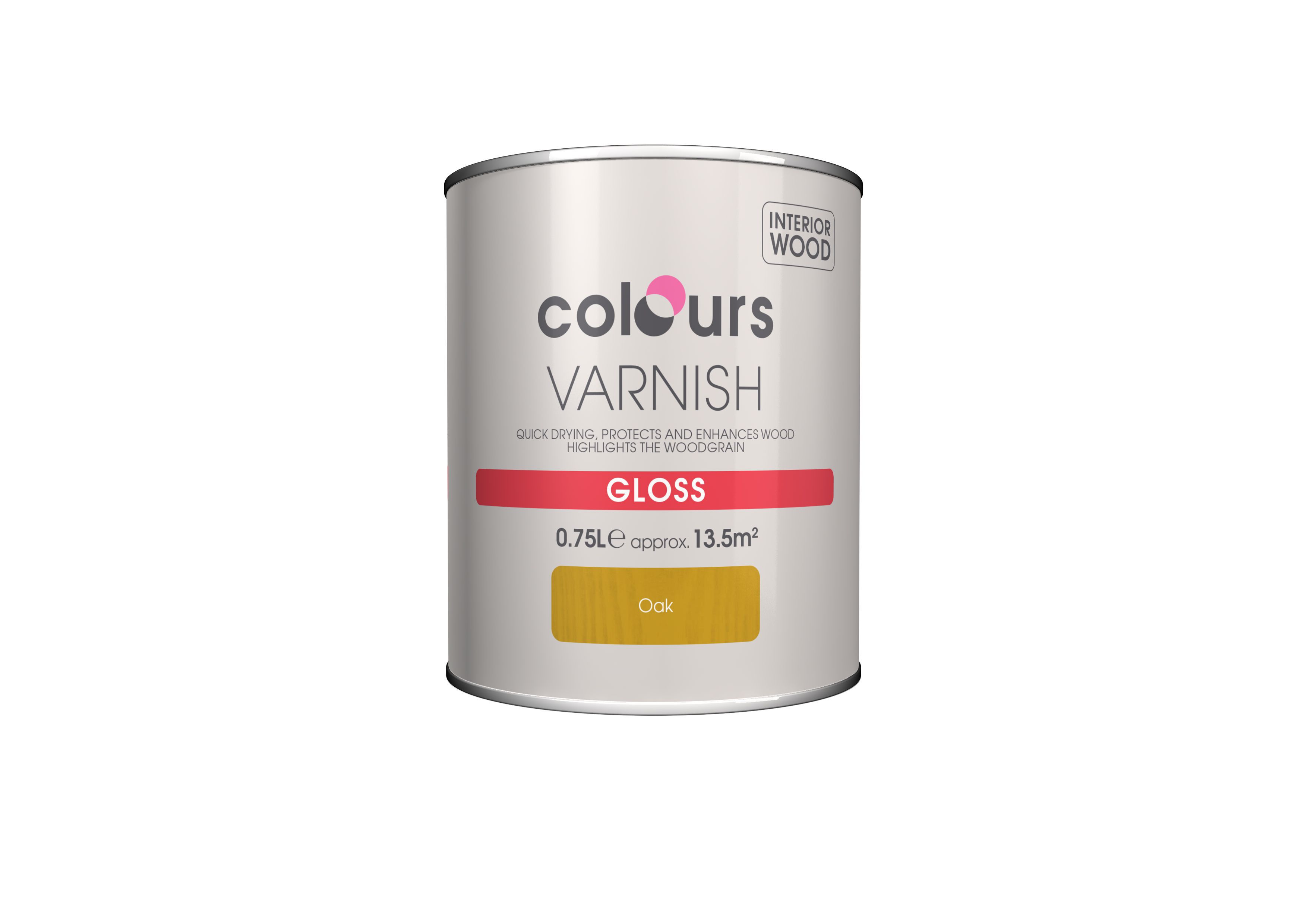 Colours Oak Gloss Wood varnish, 0.75L