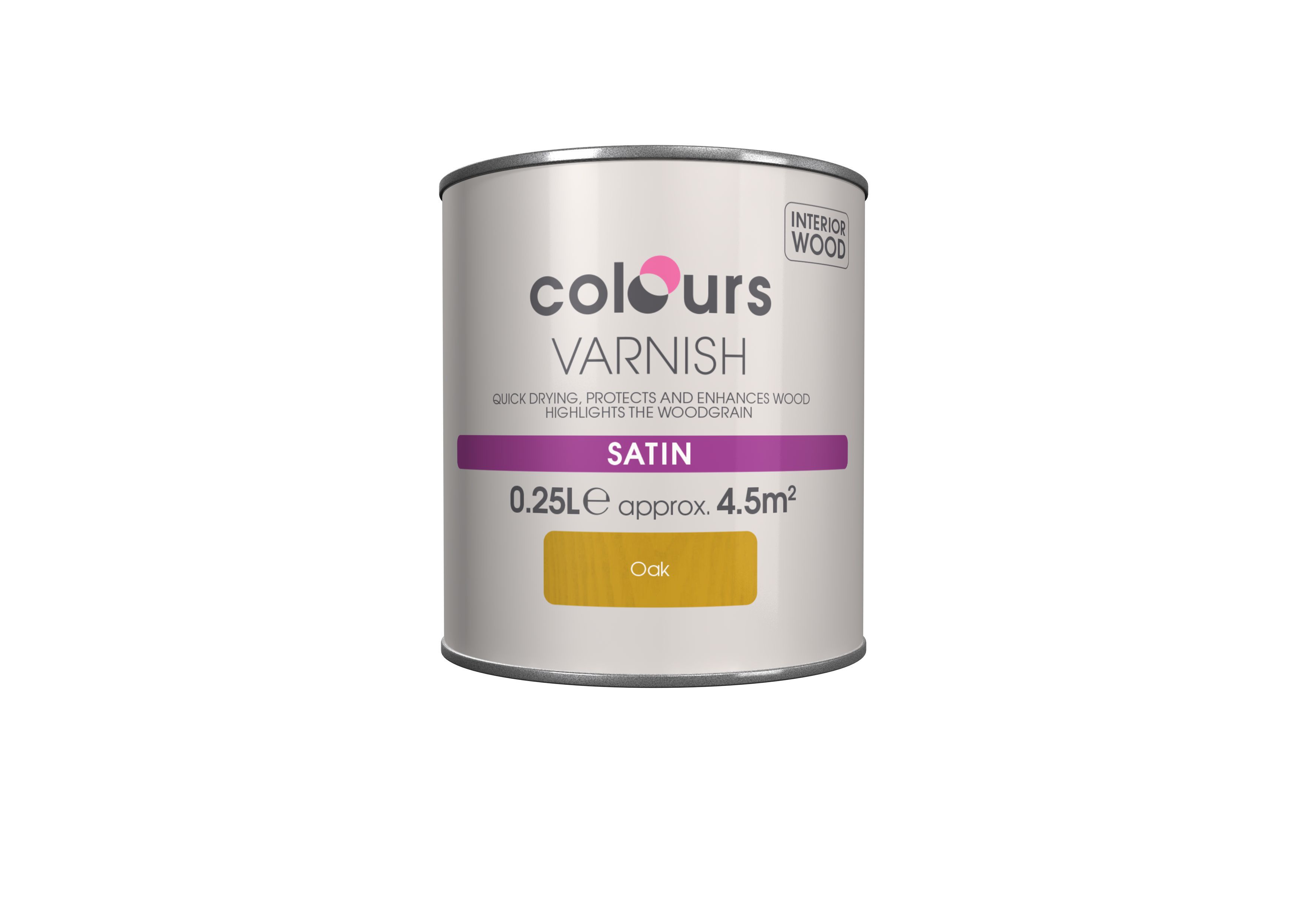 Colours Oak Satin Wood varnish, 0.25L
