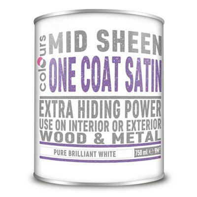 Colours One coat Black Satin Metal & wood paint, 750ml