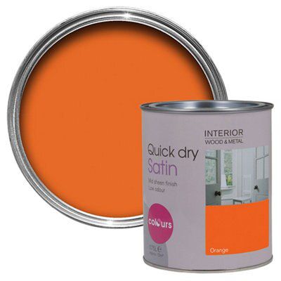 Colours Orange Satin Metal & wood paint, 750ml