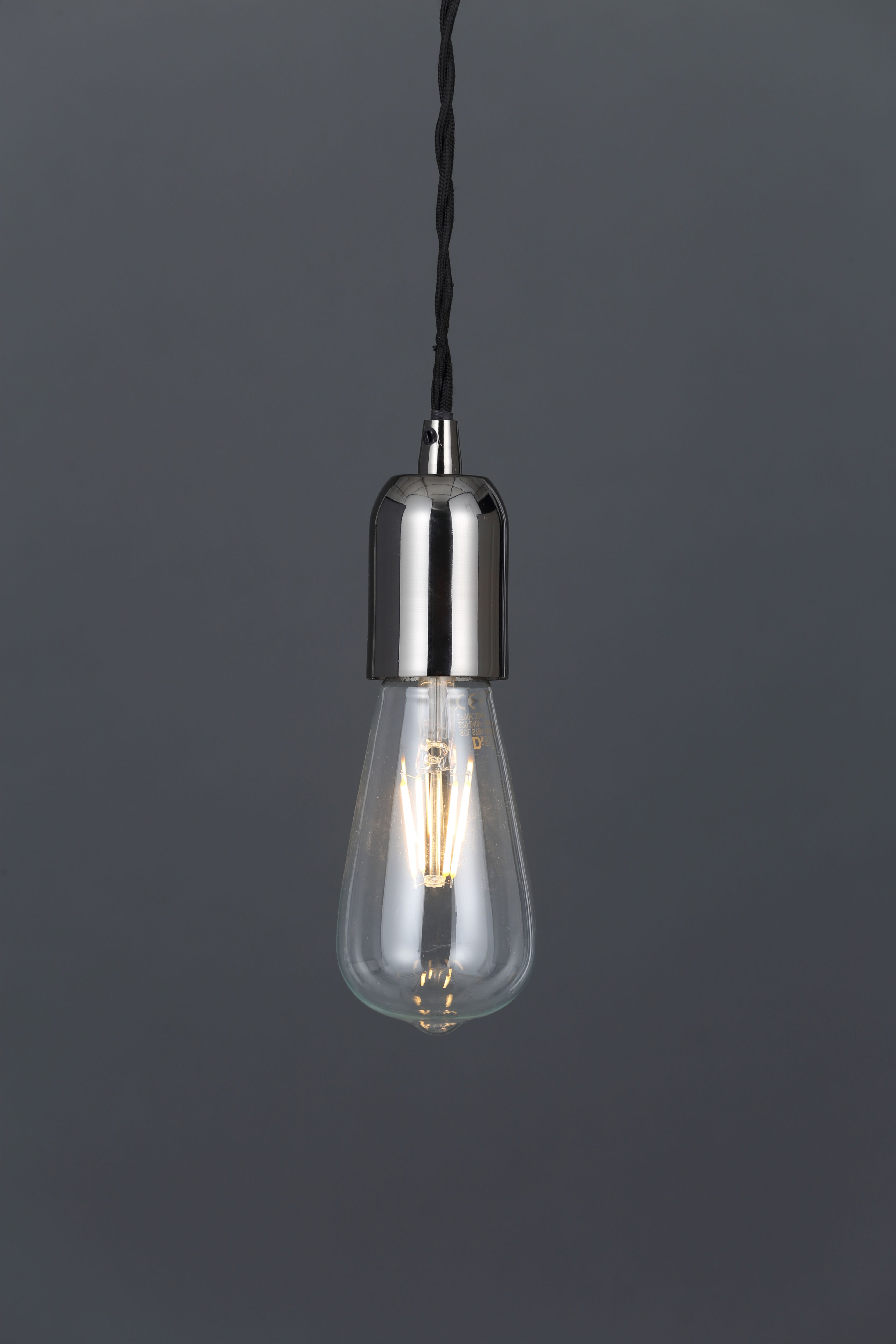 Colours Pendant Fabric & metal Black Nickel effect Ceiling light