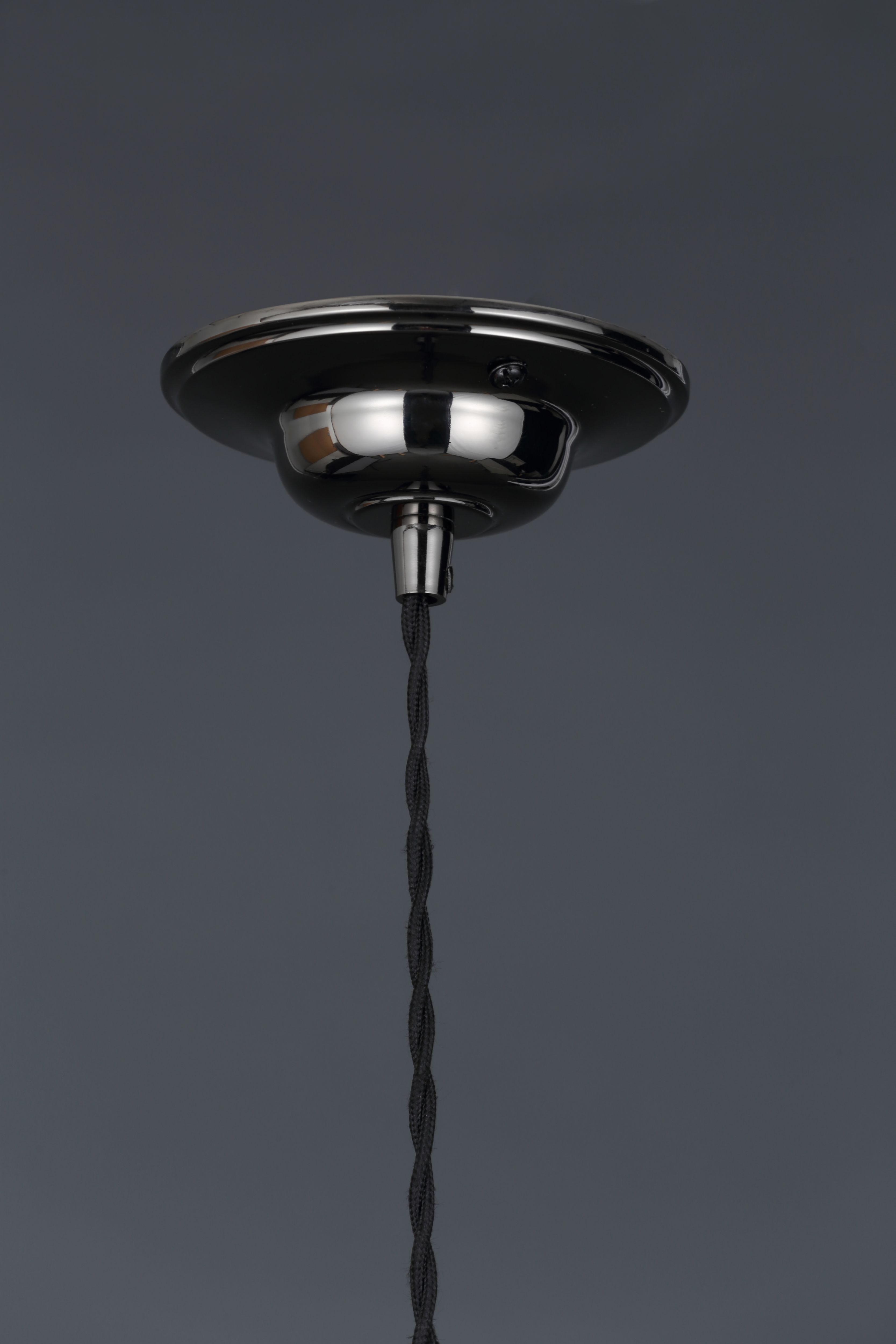 Colours Pendant Fabric & metal Black Nickel effect Ceiling light