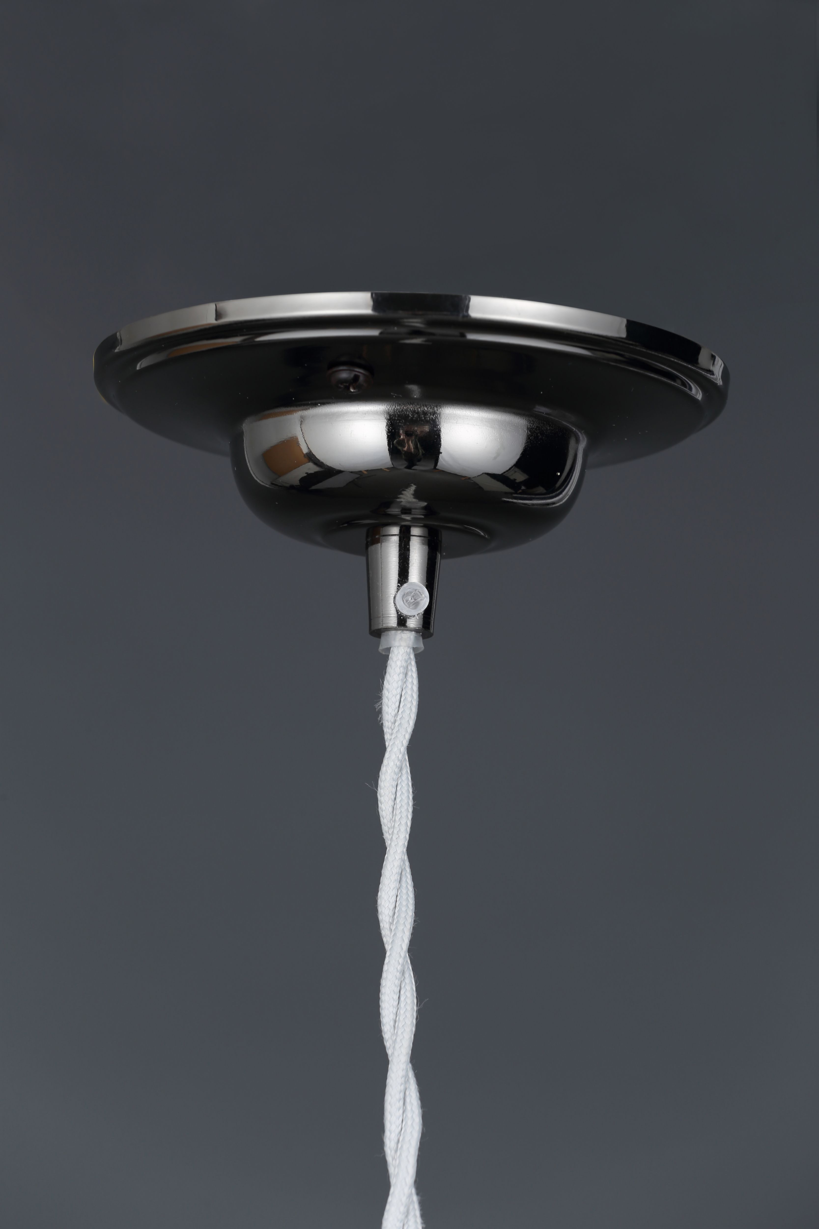 Colours Pendant Fabric & metal Grey Nickel effect Ceiling light