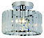 Colours Pereti Brushed Glass & metal Chrome effect 2 Lamp Bathroom Ceiling light