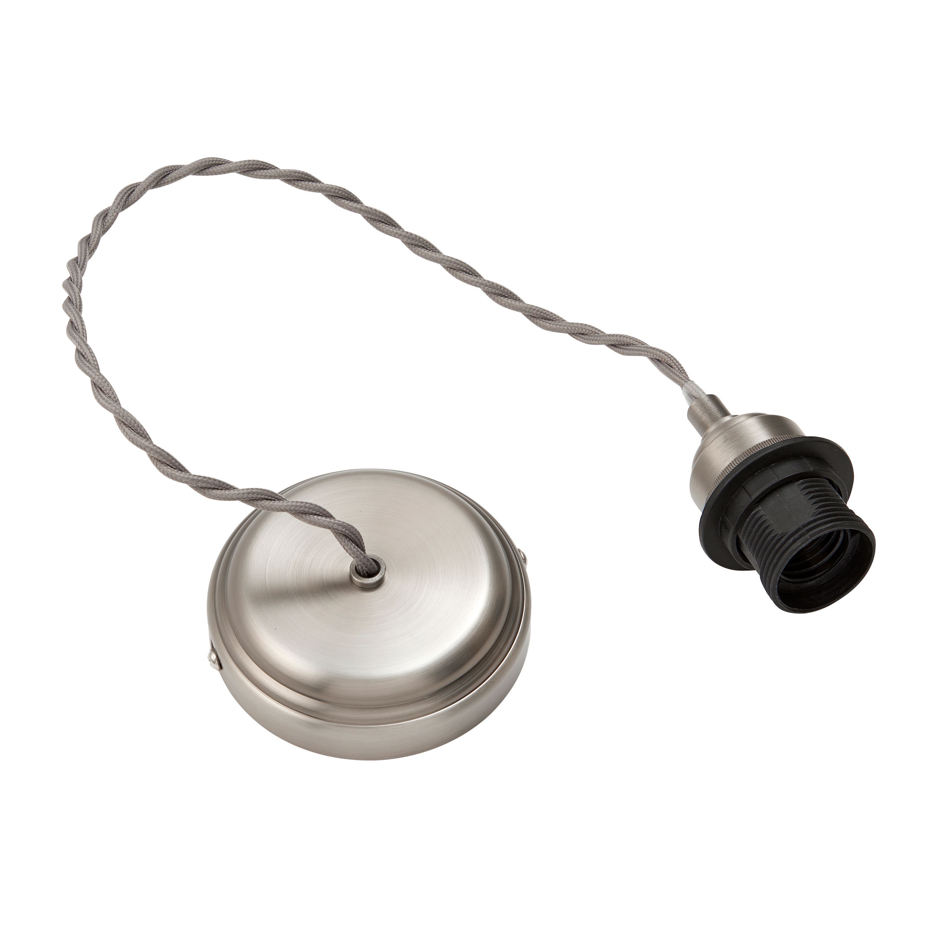 Colours Pewter effect E27 Cable light set (L)1500mm | Tradepoint