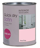 Colours Pink Satin Metal & wood paint, 750ml