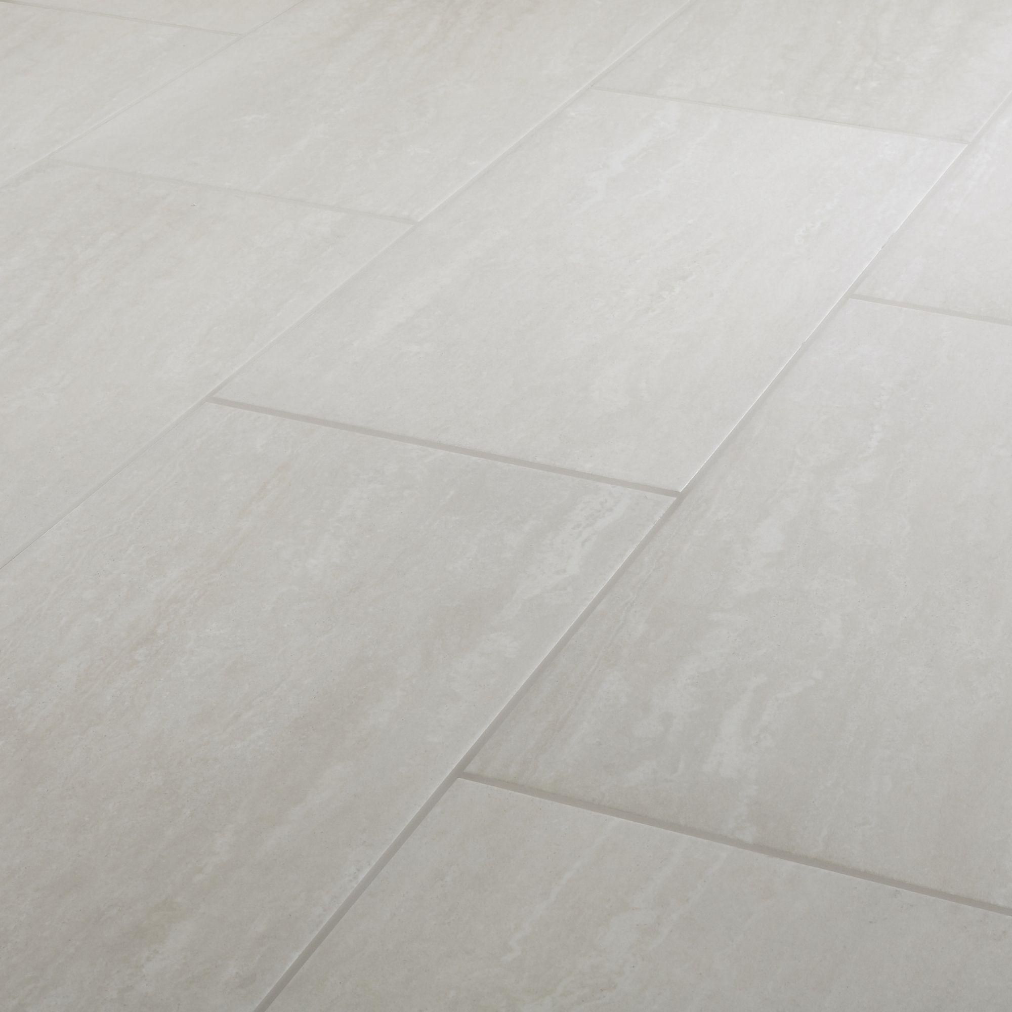 Colours Soft travertine Ivory Matt Stone effect Porcelain Floor Tile Sample