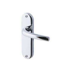 Colours Soure Polished Chrome effect Aluminium Straight Latch Door handle (L)125mm