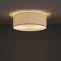 Colours Sphera Brushed Fabric & metal Cream 2 Lamp Ceiling light