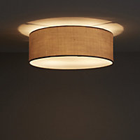 Colours Sphera Brushed Fabric & metal Grey 2 Lamp Ceiling light