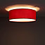 Colours Sphera Brushed Fabric & metal Red 2 Lamp Ceiling light