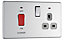 Colours Steel 45A 2 gang Flat Cooker Screwless Switch