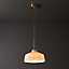 Colours Stratum Pendant Brushed Satin Glass & steel Marble effect Ceiling light