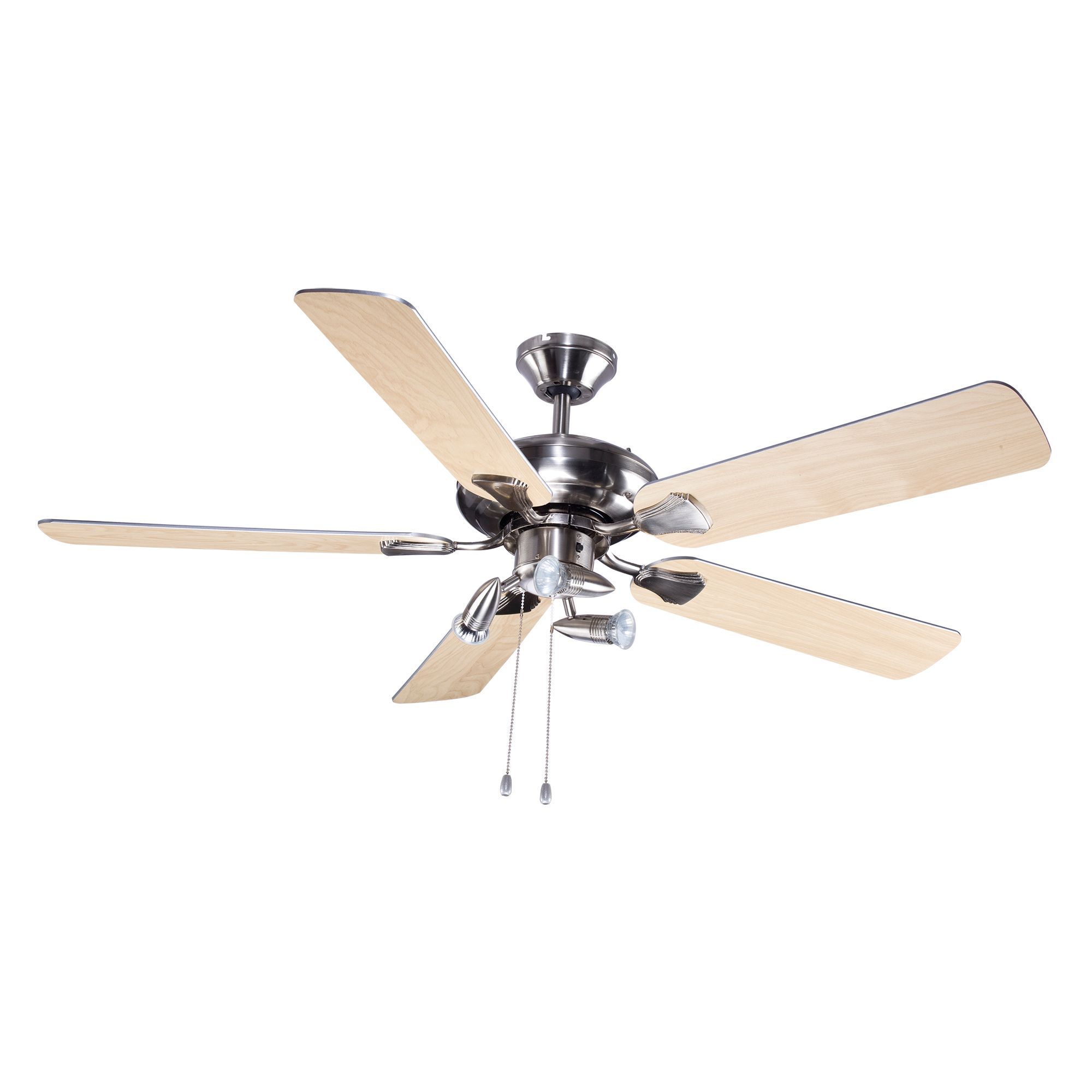 Colours Tioga Modern Chrome effect Ceiling fan light