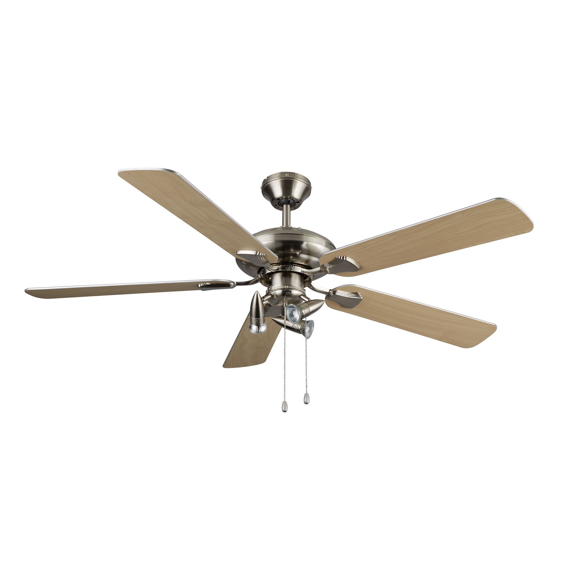 Colours Tioga Modern Chrome effect Ceiling fan light