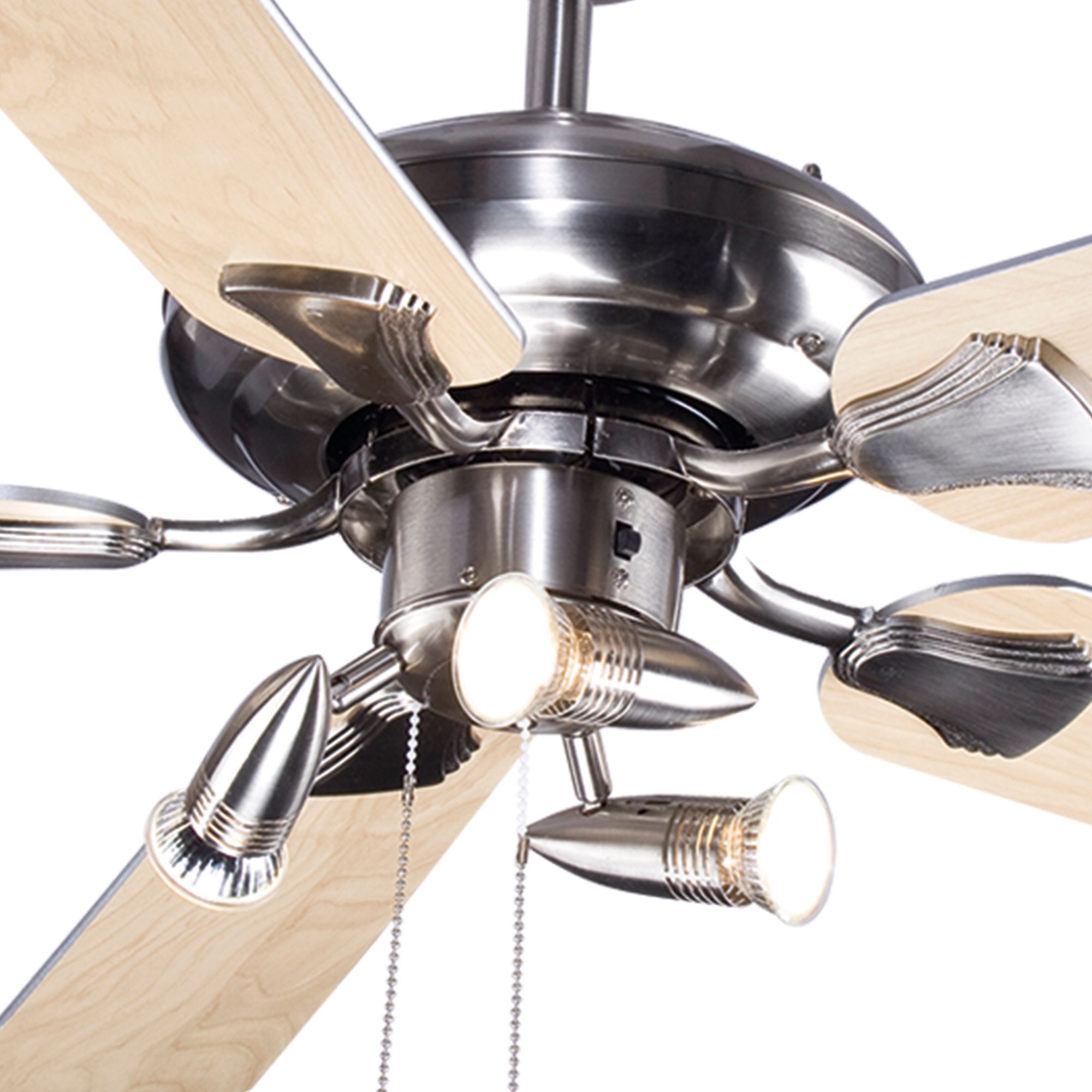 Colours Tioga Modern Chrome effect Ceiling fan light