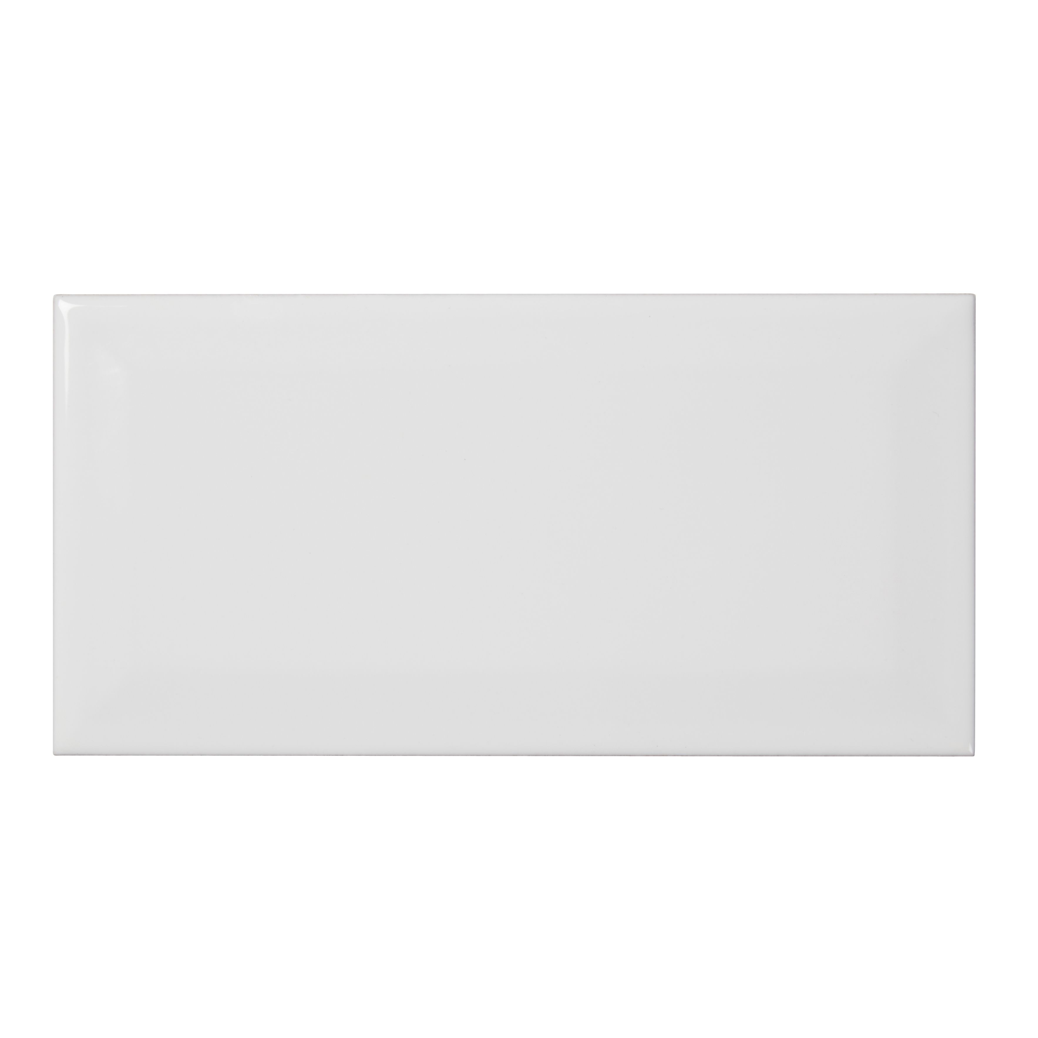 Colours Trentie White Gloss Metro Ceramic Indoor Wall Tile, Pack of 48, (L)200mm (W)100mm