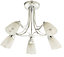 Colours Trivia Brushed Glass & metal Chrome effect 5 Lamp Ceiling light