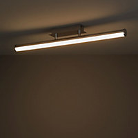 Colours Tubula Brushed Metal & plastic Chrome effect LED Ceiling light