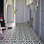 Colours Vinyl rolls White & black Mosaic Tile effect Vinyl Flooring, 4m²