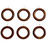 Colours Walnut effect Curtain ring (Dia)35mm