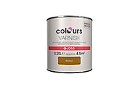 Colours Walnut Gloss Wood varnish, 0.25L
