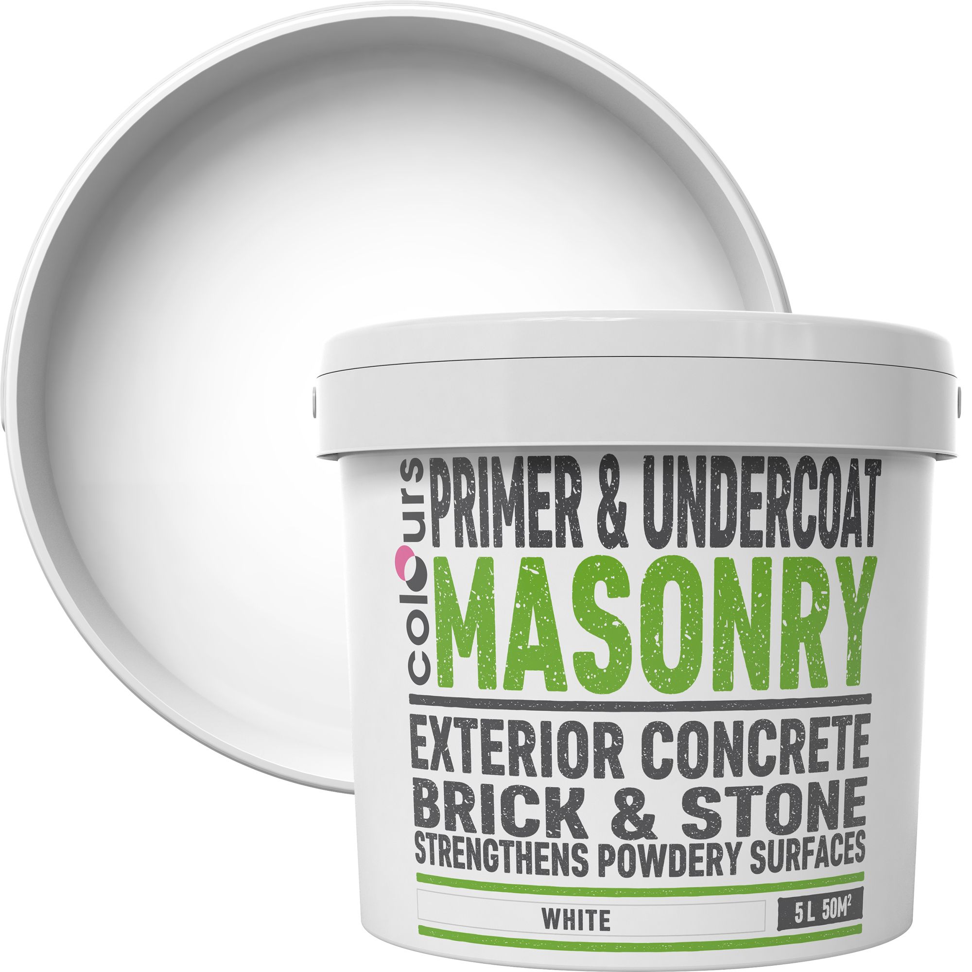 Colours White Masonry Primer & undercoat, 5L Tradepoint