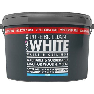 Colours White Matt Emulsion paint, 0.01L