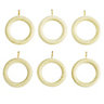 Colours White wash Curtain ring (Dia)35mm, Pack of 6