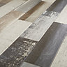 Colours Worn wood Grey Matt Wood effect Porcelain Wall & floor Tile Sample