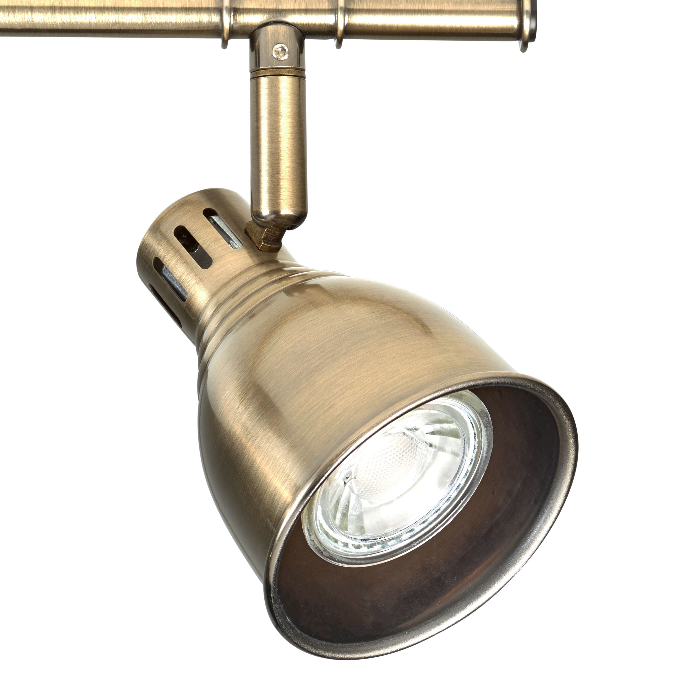 Colson Antique brass effect 4 Light Spotlight bar