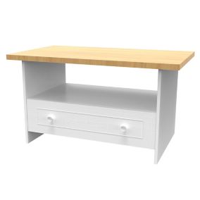 Como Porcelain white 1 Drawer Coffee table (H)495mm (W)40mm