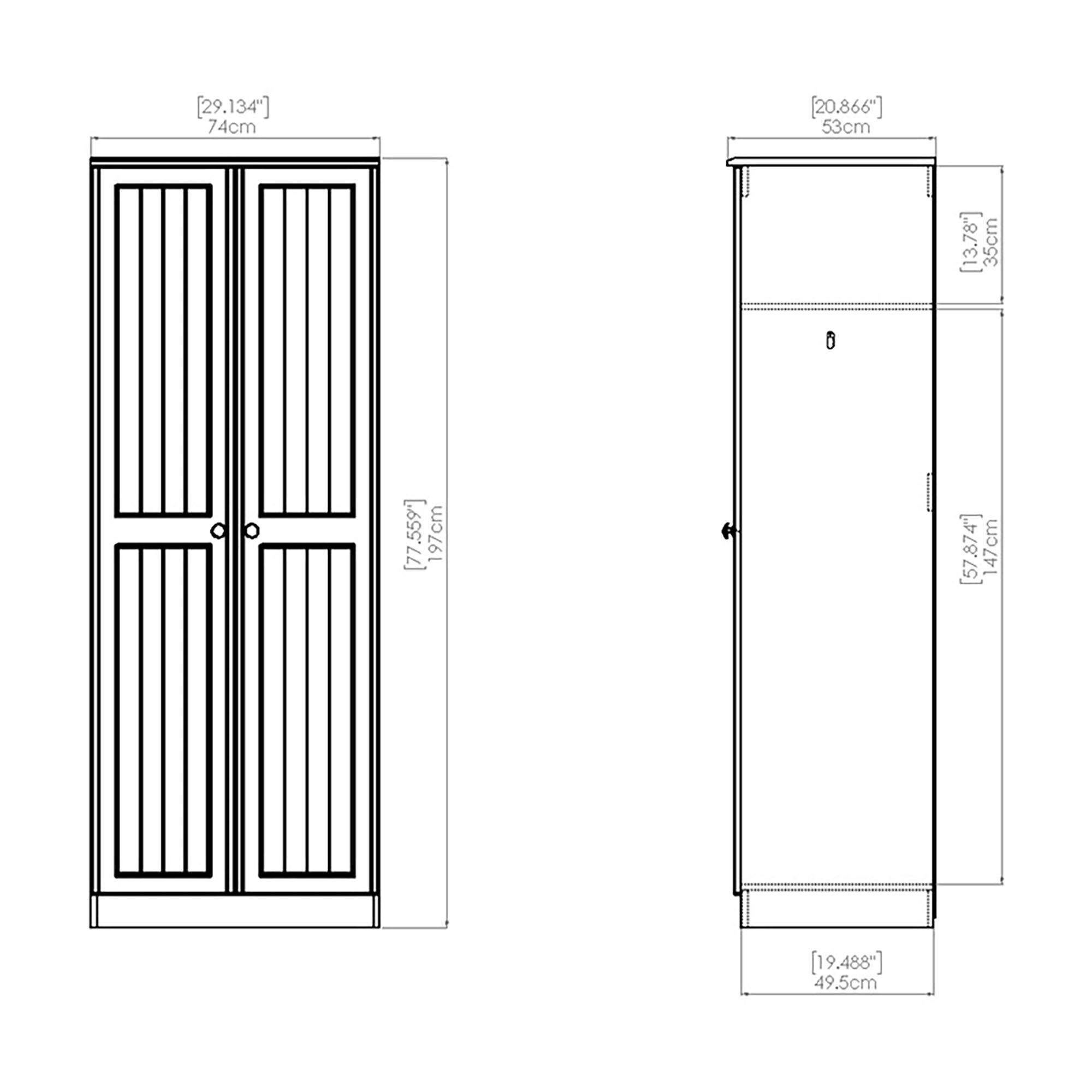 Como Ready assembled Modern Grey oak effect Double Wardrobe (H)1970mm (W)740mm (D)530mm