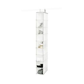 Compactor World Of Storage White Plastic 9 tier Hanging wardrobe storage
