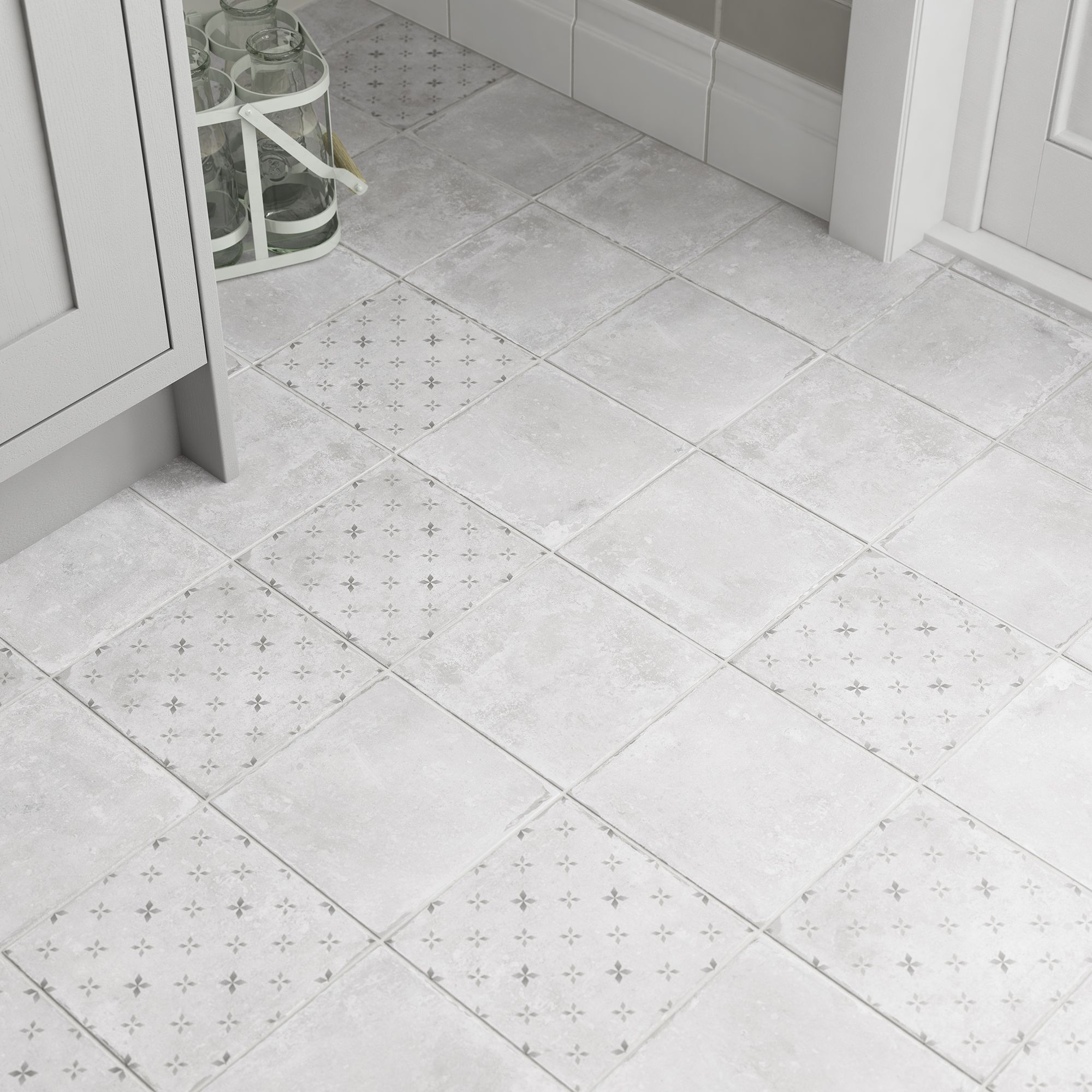 Concrete Matt Concrete effect Porcelain Wall & floor Tile, Pack of 26, (L)200mm (W)200mm