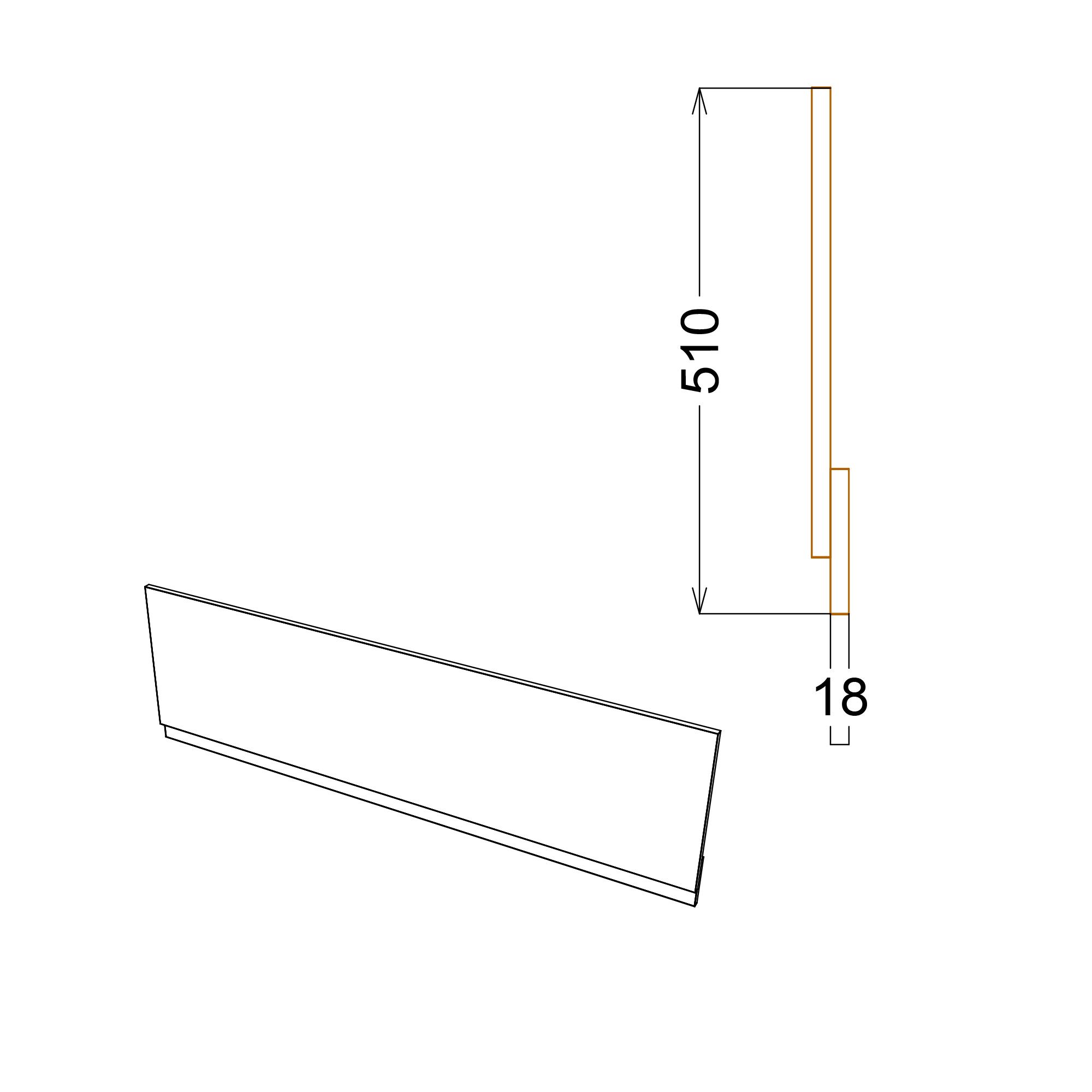 Contemporary Matt Blue Rectangular Front Bath panel (H)51cm (W)170cm