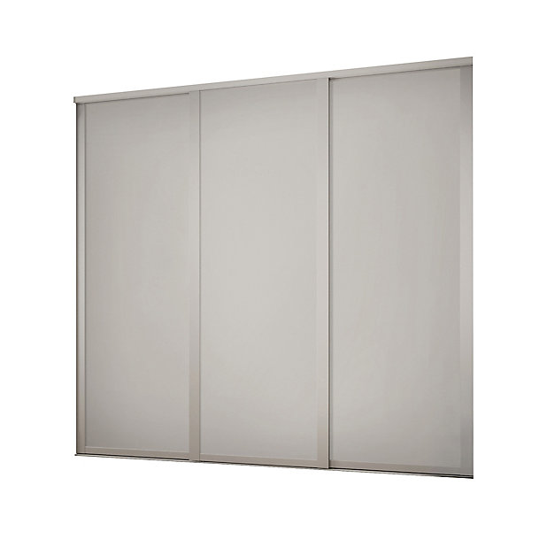 Contemporary Shaker Matt Dove Grey 3, White Shaker Sliding Wardrobe Doors
